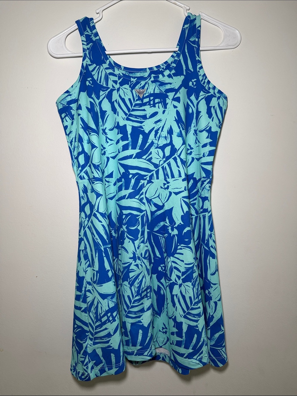 Columbia Women's Freezer Tank Dress Mini Dress Tropical Print Youth Large - Picture 2 of 4